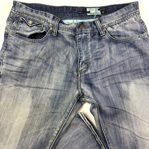 Projekraw Buckle Light Wash Whiskered Hand Sanded Relaxed Straight Jeans (38/34) - Picture 7 of 15